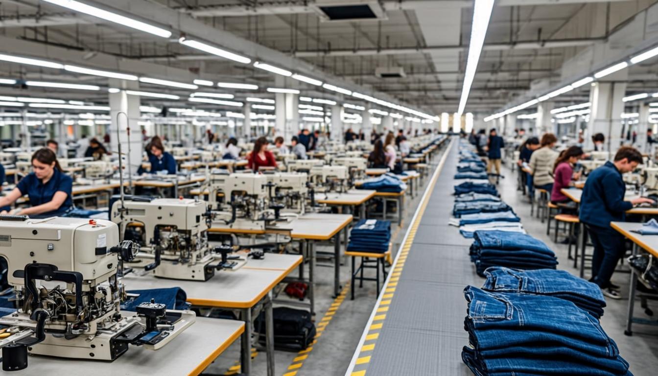 Inside a textile manufacturing facility